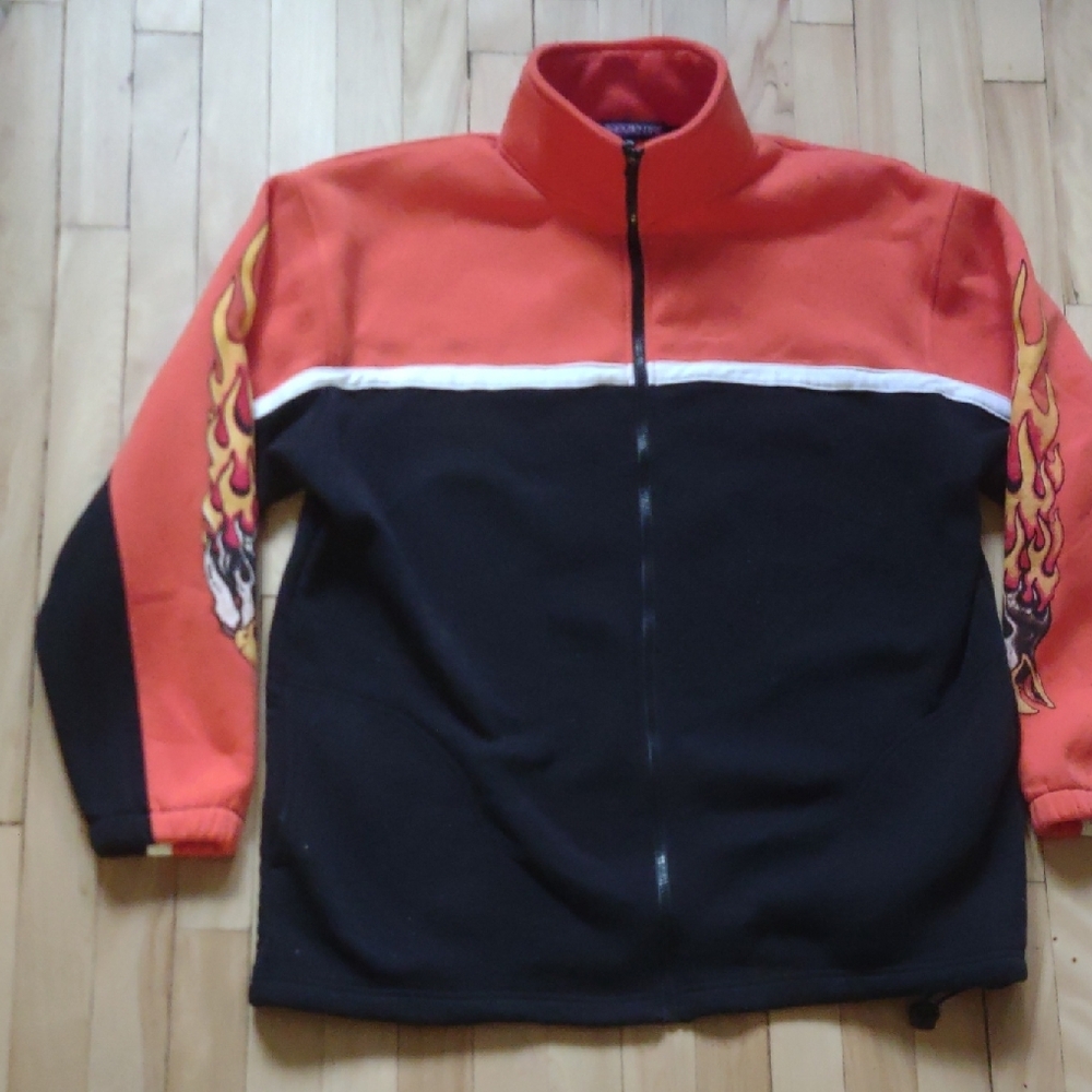 Flame Design Black and Red Sweatshirt - Picture 2 of 16